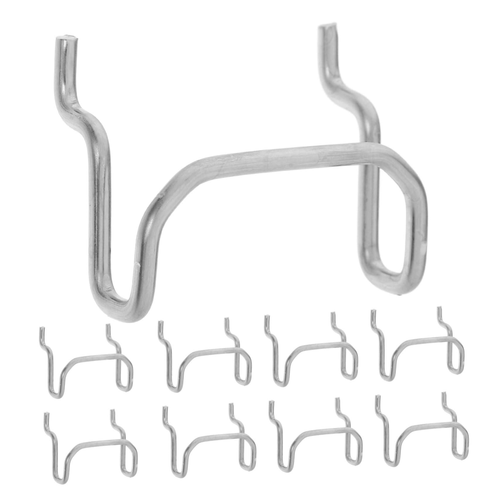 Holibanna 10pcs Stainless Steel Pegboard Hooks Double-Gauge for Heavy Duty Easy Install Tools Hanger for Garage Wall