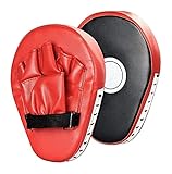2pcs Boxing Curved Focus Punching Mitts- PU Leather Punching Kicking Palm Pads Taekwondo Training...