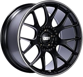 BBS CH-R Black Wheel with Painted Finish and Polished Stainless Steel Rim (20 x 10.5 inches /5 x 120 mm, 24 mm Offset)