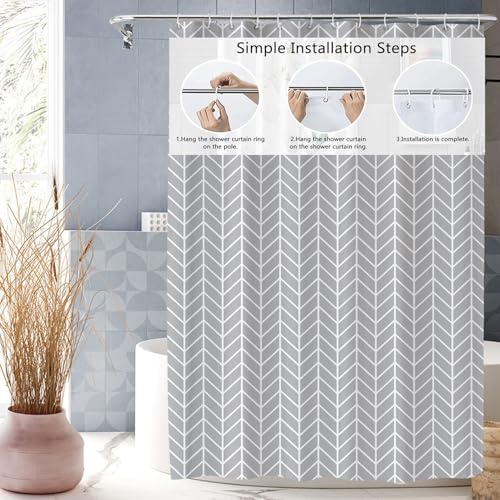 Rideau de bain imperméable 150x175 rideau cabine douche résistant moisissure