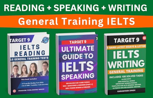 Image of IELTS General Training 2025 All-in-One Prep Book: Speaking (200 Cue Cards & 800 Q&A), Writing (100 Letters & Essays Band 8), Reading (15 Practice Tests)