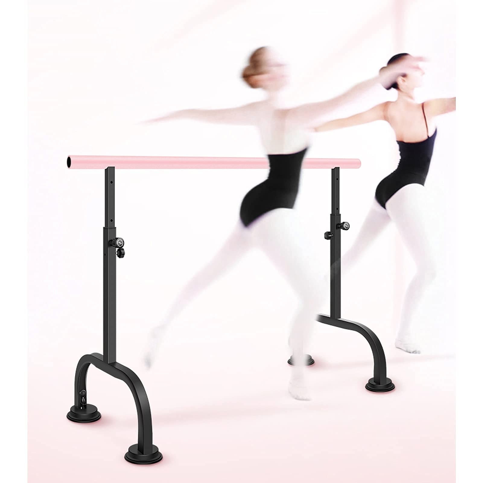 Ballet Barre Wall-Mounted, Pink Ballet Equipment for Kids and Adults, Height Adjustable Fitness Dancing Stretching Bar for Home