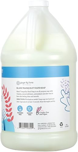 Miniatura 2 de Ginger Lily Farms Botanicals Recambio de jabón líquido multiusos para manos, Island Tranquility, 100% vegano y libre de crueldad, aroma a hierba de