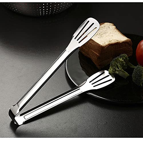 Pinzas de cocina, Pinzas for barbacoa Cook de acero inoxidable plateado 12/7 pulgadas(7 in)