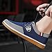 WZNKXFC Men Casual Loafers Slip On Walking Shoes Driver Canvas Shoes Barefoot for Sneakers Comfortable Lace Fashion Work Blue Size 7.5 US
