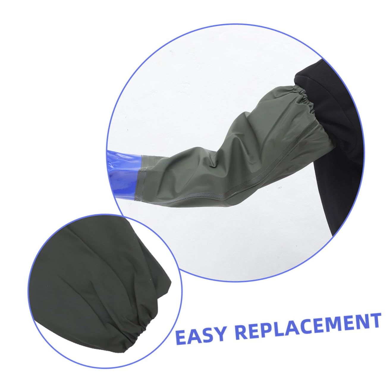 Mikinona 2 pares Guantes Largos de Goma Impermeables para Cocina y Lavado Protección Codo Reutilizables para Limpieza Doméstica y Lavavajillas Pack de Azul con Forro Ajustado