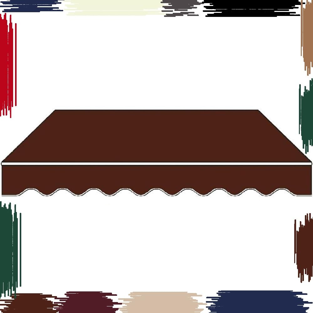 Toile de rechange pour store rétractable brun de 4 x 3 m pour terrasse et fenêtre