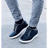TOTO Men's Invisible Height Increasing Elevator Shoes - Black Leather/Mesh Lace-up Casual Fashion Sneakers - 3.2 Inches Taller - A53272 - Size 6 D(M) US