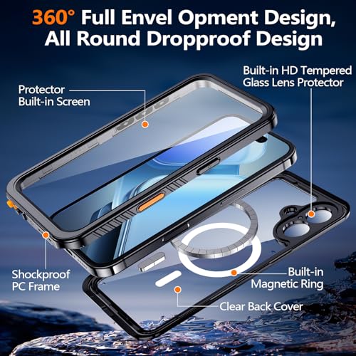 Coque étanche iPhone 16 Plus IP68 antichoc militaire housse intégrale - 6