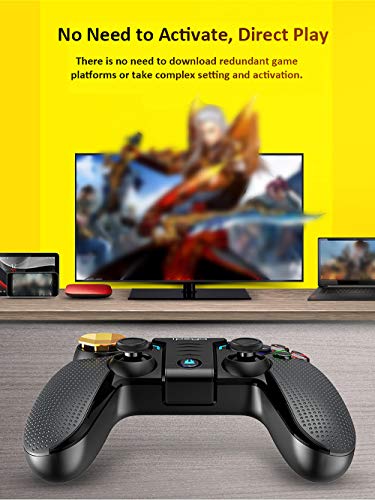Andoer PG-9118 Gamepad sem fio 3 em 1 + joystick + suporte telescópico BT Game Controller Smartphone