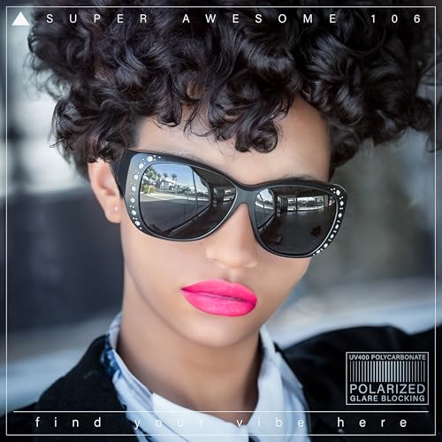 SA106 Polarized 55mm Fit Over OTG Butterfly Rhinestone Diva Sunglasses4