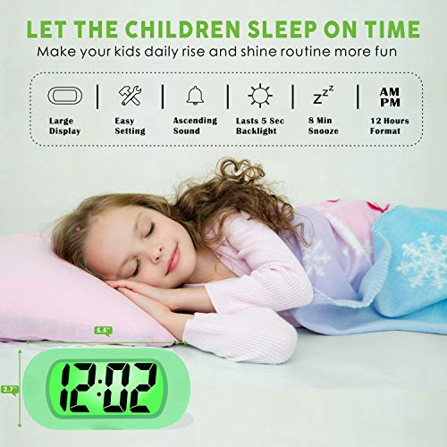 Plumeet Kids Alarm Clock Large Digital Lcd Travel Alarm Clocks With Snooze And Night Light thumb #1