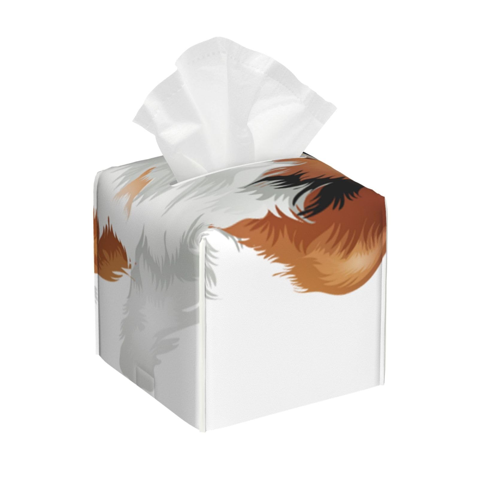 Sheltie Collie Shetland Sheepdog Square PVC Tissue Box Cover Modern Decorative Holder for Bathroom Vanity