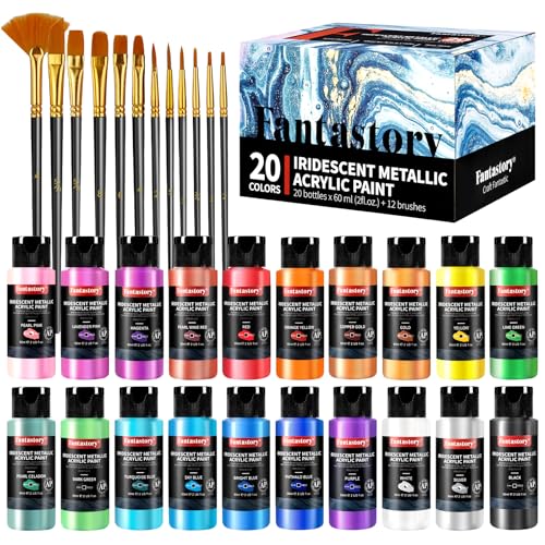 Fantastory Metallic Iridescent Acrylic Paint...