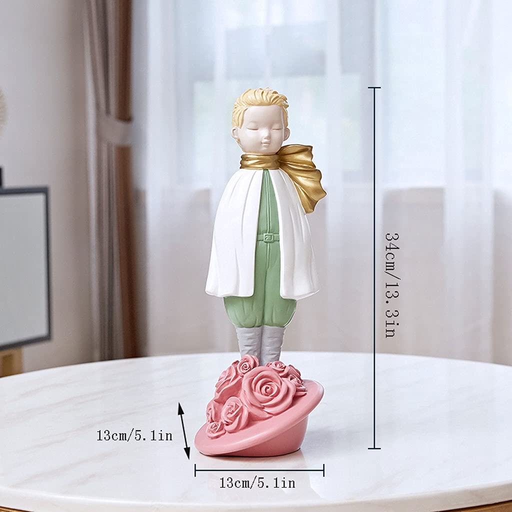 Escultura Carácter De La Sala De Estar Nórdicos Personaje De Dibujos Animados Pequeños Adornos Creativos Habitación Infantil Rosa Príncipe Decoraciones De Dormitorio Esculturas