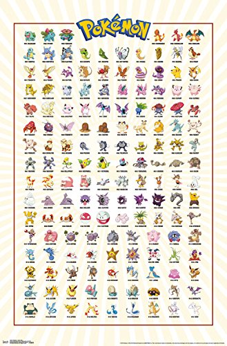 Trends International Pokemon Kanto Grid Wall Poster 22.375" X 34"