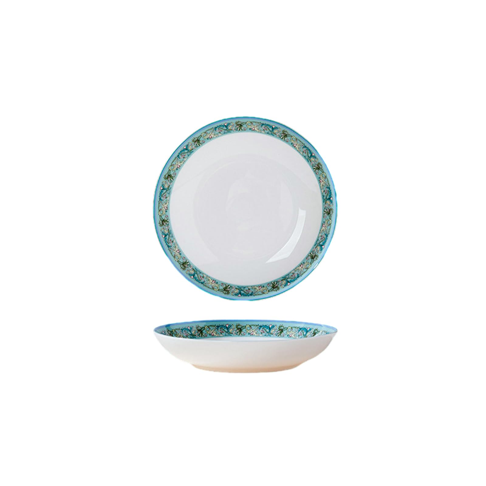 Vajilla circular de cerámica de estilo chino, prácticos cuencos resistentes a altas temperaturas para uso doméstico, plato de arroz de 8 pulgadas