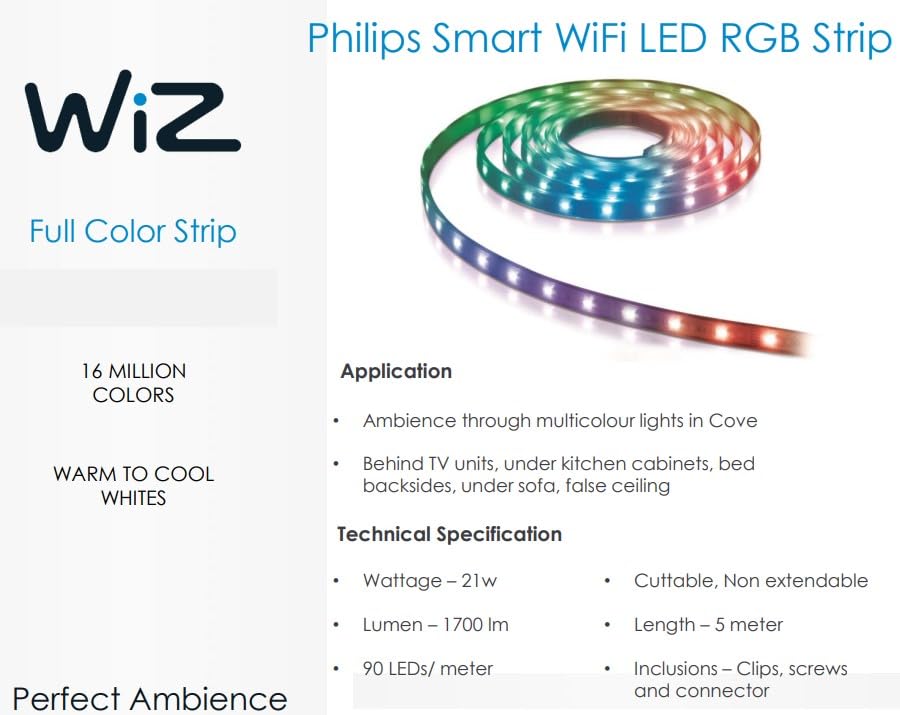 Image of Philips 5m Smart WiFi RGB LED Strip