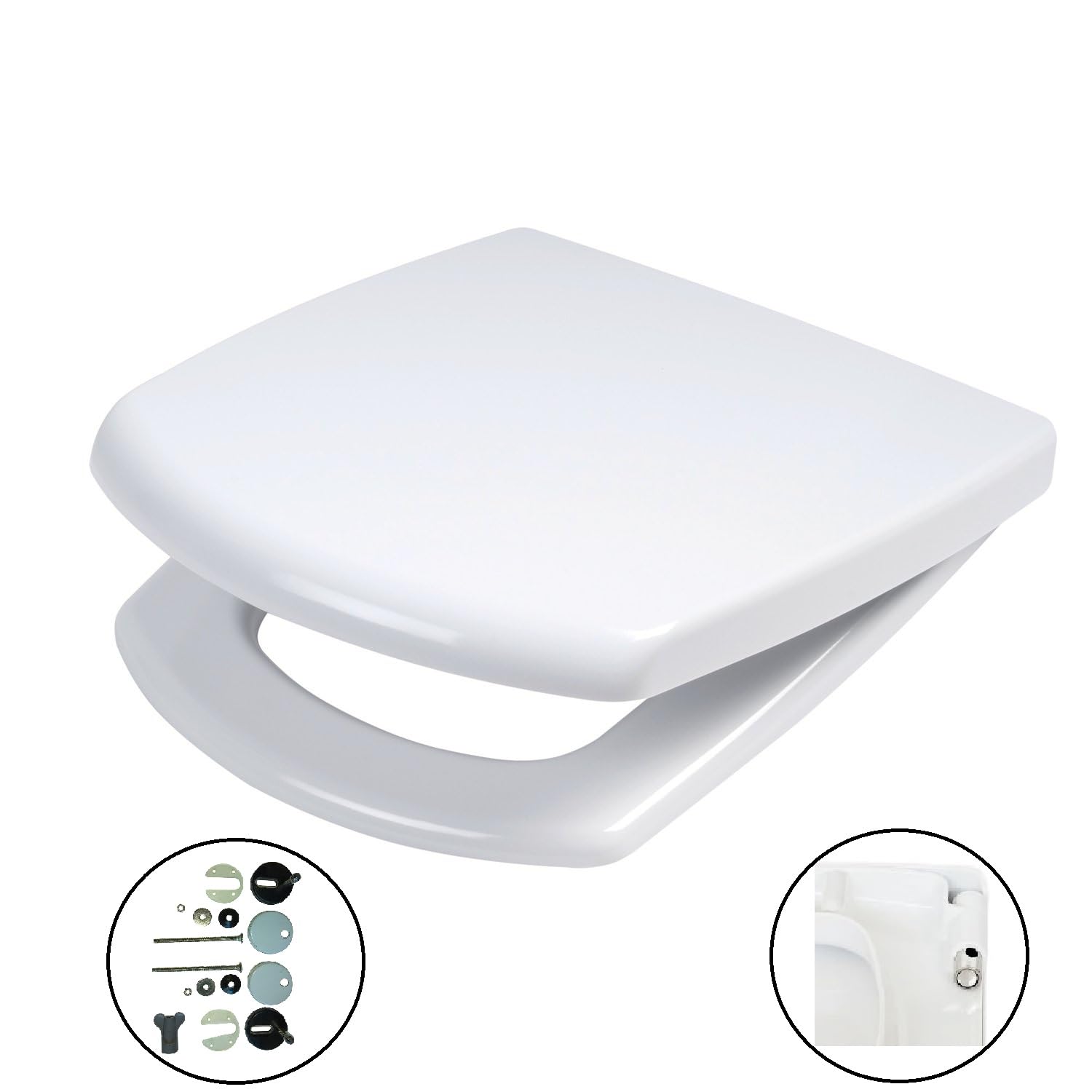 WC-Sitz passend Cersanit Carina, weiß, SoftClose (44cm x 35cm)