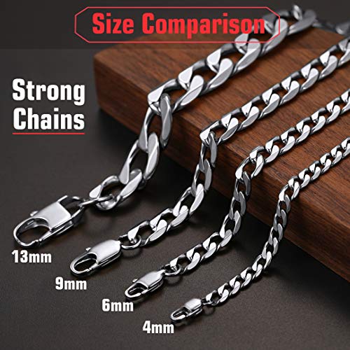 Stainless Steel Chains For Women 6Mm Choker Curb Chain Necklace 14Inch #TOP4