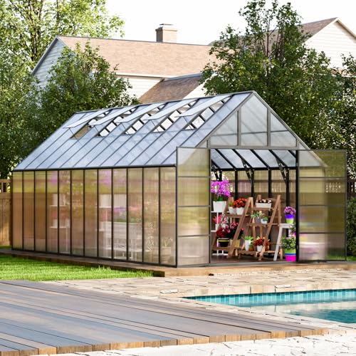 Large Outdoor Greenhouse with Vent Windows and Walk-in