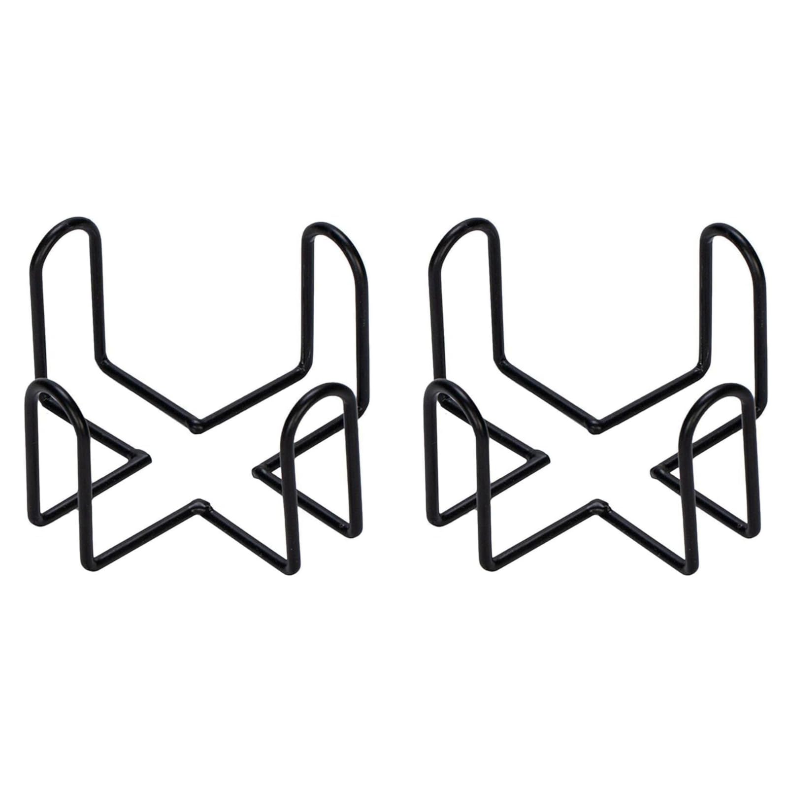 Rzcin Black 2 Pcs Iron Coaster Holder Metal Storage Rack Coasters Shelf For Both Round And Square Coasters, Bar Racks Home Kitchen Tools (4.40 * 4.40 * 2.48Inch)