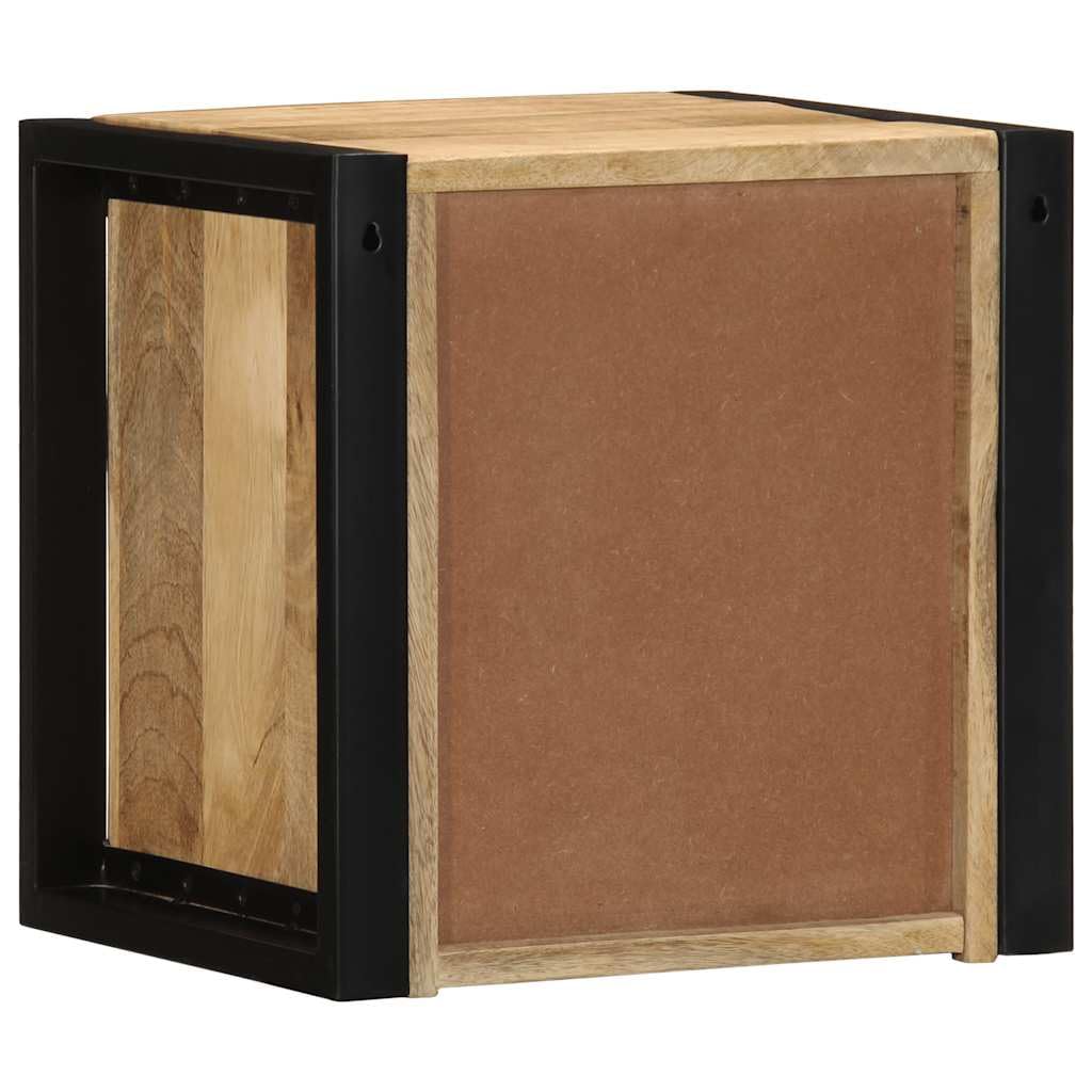 Wandmontierter Nachttisch aus massivem Mangoholz mit Stauraum für Schlafzimmer, robuste Hartholz-Konsolen für Bücher und Deko