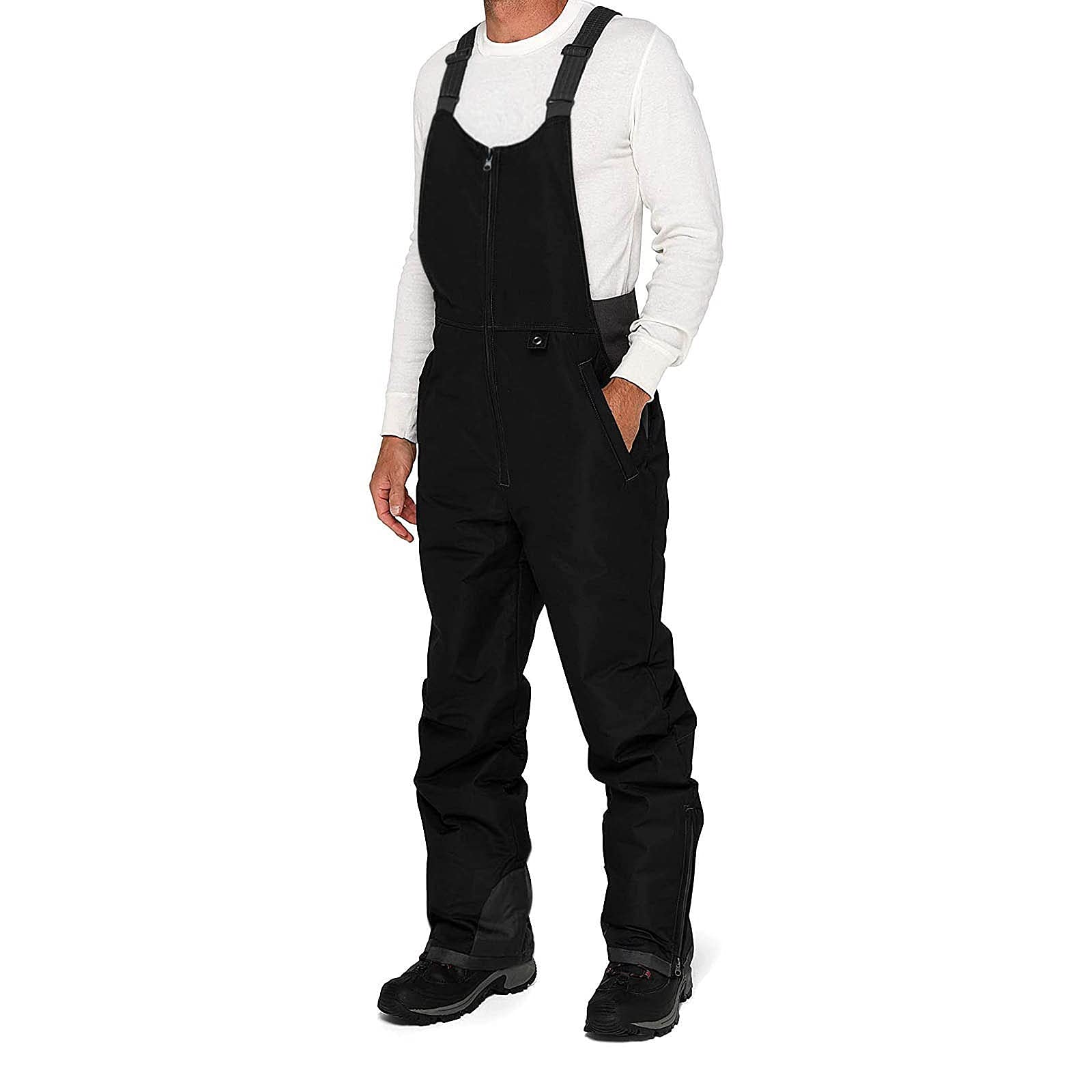 Combinaison de ski réglable pour homme - Salopette de ski une pièce pour homme - Pantalon de ski avec poches - Bavoirs de ski imperméables - Grande taille - Combinaison de ski une pièce - Activités de