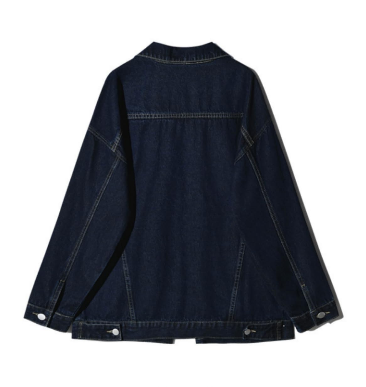Chaqueta para Mujer,Chaqueta Vaquera Informal de Manga Larga con Solapa Elástica para Mujer, Chaqueta Vaquera Estilo Boyfriend, Ligera, con Botones, Abrigo Midi, Corte Holgado, Prendas de