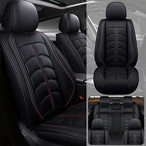 JARMAY Car Seat Cover 8 Seats for Chevrolet Traverse 2009-2023, Durable Wear Resistant Waterproof Seat Cover, Breathable No Odor Premium Leather Vehicle Interior Accessories.(8 Standard,Black)