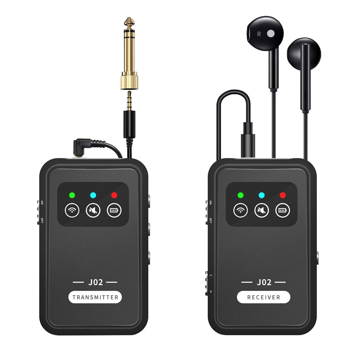 Sarini Sistema de monitoreo intrauditivo estéreo/Mono inalámbrico 2.4G, función de emparejamiento de Auriculares, Sistema estéreo Profesional para Estudio y presentaciones en Vivo