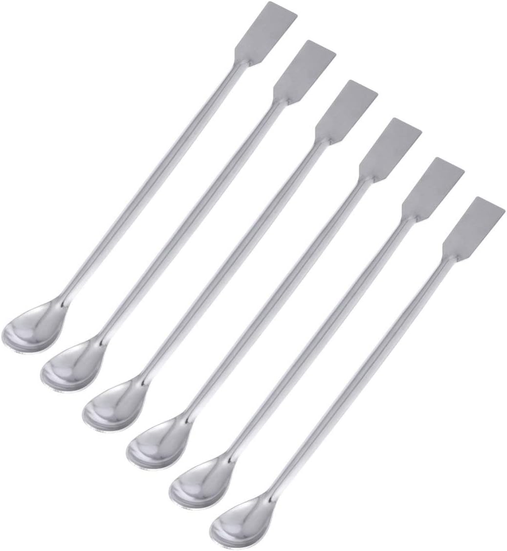 Stainless Steel Lab Spoons Kits 6/ 12Pcs Lab Scoop, Double Sided