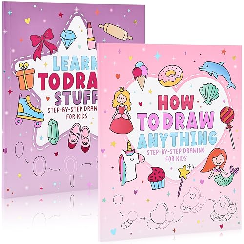 ZICOTO Fun How to Draw Books for Kids Set of 2 - Cute Step by Step Drawing and Coloring Book Gifts...