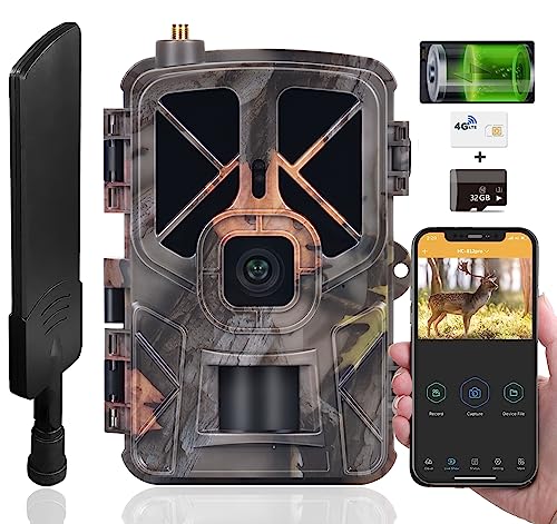 Produktbild von FKPCAM 4G LTE Wildkamera Mit SIM Karte Solar, 4K/48MP Video Wildtierkamera Mit Handyübertragung APP, 7500mAh Akku, Live-Ansicht, 64GB Speicherkarte, Bewegungssensor, Nachtsicht, 0.2s Auslöser, IP67