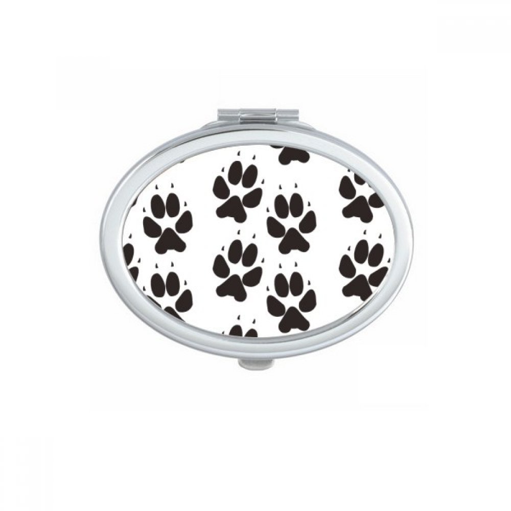 Miroir de poche ovale avec motif patte d'animal mignon