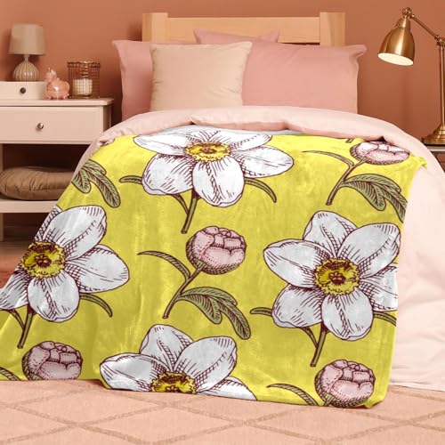 Couverture microfibre chaude et douce jeté de canapé imprimé floral - 8
