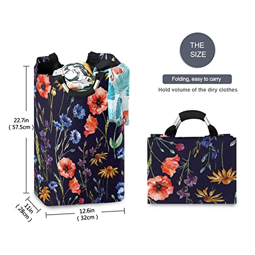Kigai Colorful Flowers Laundry Basket Foldable Large Laundry Hamper Bucket With Handles Collapsible Nursery Washing Bin For Kids Clothes Toy Organization #TOP4