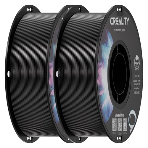 Image of Creality PETG Filament 1.75mm Black 2 kg, Excellent Toughness High Precision, Odorless Non-Toxic Moistureproof, 3D Printer Filament Glossy (Black 2-Pack)