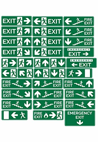 CVANU FIRE EXIT - Safety Sign Board With Running Man With Ar...