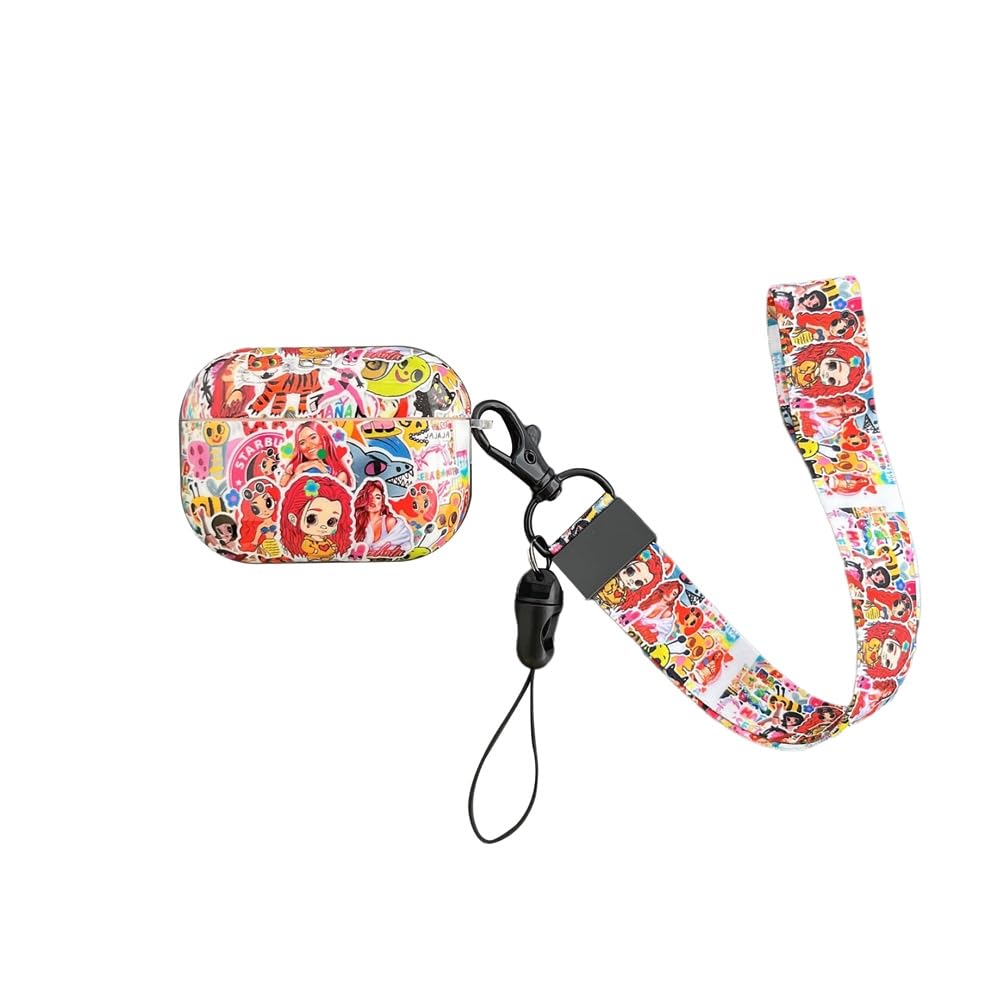 Manana Se-ra Bonito Headphone Air pod Pro 2 Cases with K%arol G Lanyard Keychain for Women and Girls, Ideal for Super Fans and Fanatics Air pod Pro/Air pod Pro 2 (Manana-3-PRO2)