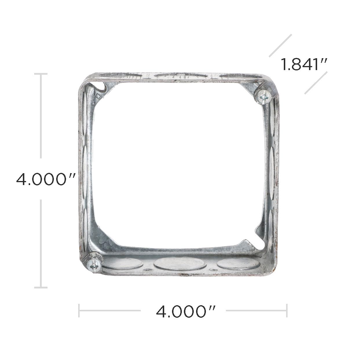 Hubbell-Raco 203 Square Extension Ring, 1-1/2" Depth, 1/2"-3/4" Knock-Outs, 4" (Pack of 50)