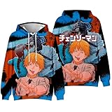 キッズ パーカー チェンソーマン 長袖 トップ シャツ プルオーバー スウェットシャツ 日常服 子供服 冬服 フード付き ゆったり 通勤通学 150CM