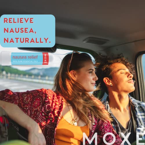 Moxe Nausea Relief Nasal Inhaler Sticks, All Natural Essential Oil Blend, Ginger, Cardamom, Peppermint, Sweet Orange, Upset Stomach, Headaches, Easy-To-Use Portable Aromatherapy, Made In Usa, 3 Pack #TOP6