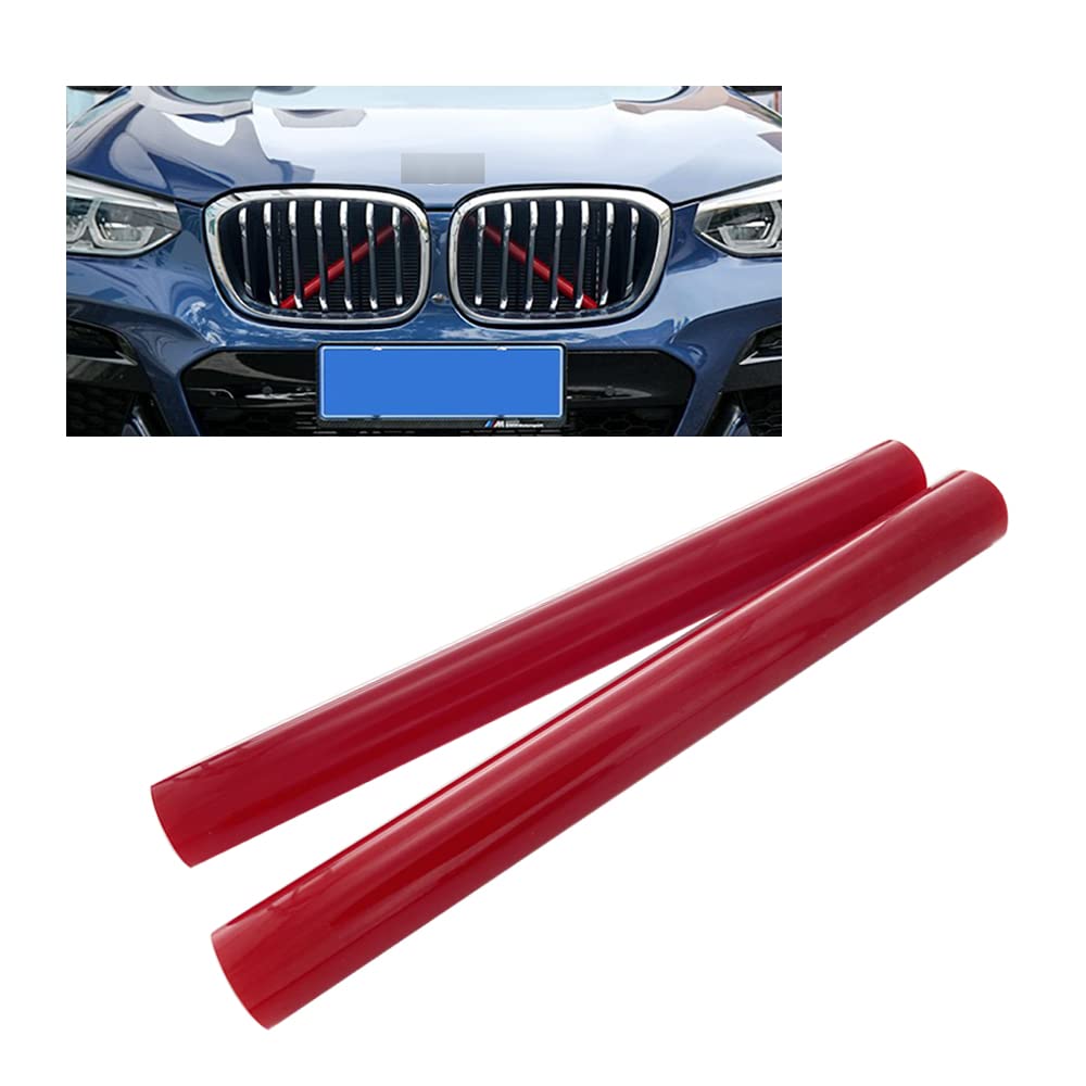 SANRILY For BMW Grille Stripes Accessories Premium Grille Inserts Trims for BMW X4 G02, X3 F25/G01, X5 G05 2018-2021 Grill Inserts-Red