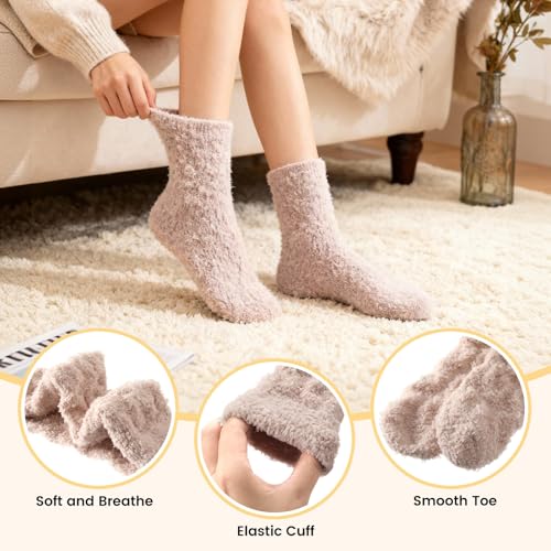 Image of Womens Fluffy Fuzzy Socks,Winter Cozy Soft Warm Socks Gifts for Womens | Soft Comfortable Warm Womens Fluffy Fuzzy Socks