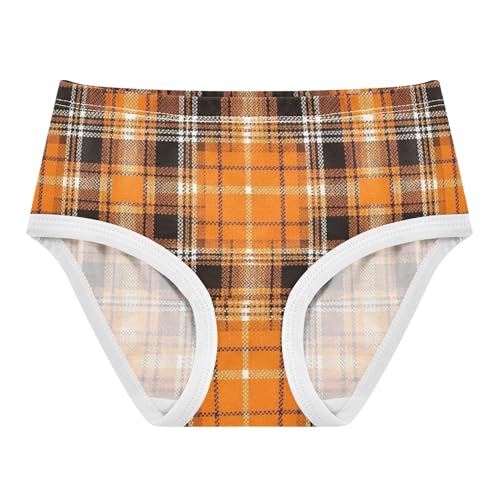 Classic Black Plaid Orange White Panties for Girl Toddler Underwear Floral Cotton Flower Kids Undies Briefs 2t