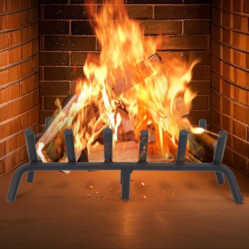 Zettfuly Fireplace Grate 20 inch - Fireplace Log Grates Heavy Duty Solid Round Steel | Fireplace Log Holder No Assembly | Burning Wood Log Rack for Indoor Chimney Hearth & Outdoor Camping