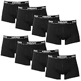  HEAD Herren Boxershorts 841001001 8er Pack, L, Schwarz