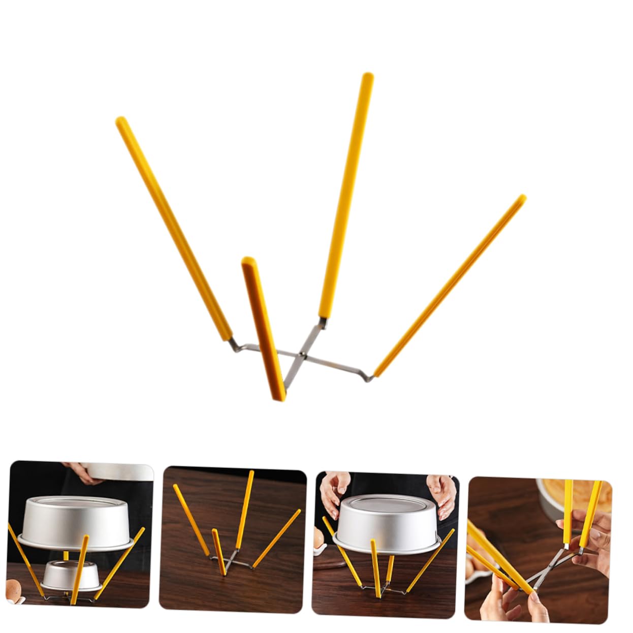LABRIMP Rejillas para Enfriar y Hornear Pasteles de Acero Inoxidable y Silicona, Diseño de Cuatro Patas, Resistente a Rayaduras, Paquete de 2 Unidades para Moldes de 5 a 9 Pulgadas