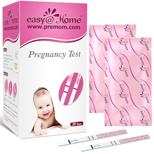 Easy@Home Pregnancy Test Strips Kit, 20 Pack Early Detection hCG Tests - Bulk Pregnancy Strips - Powered by Premom APP